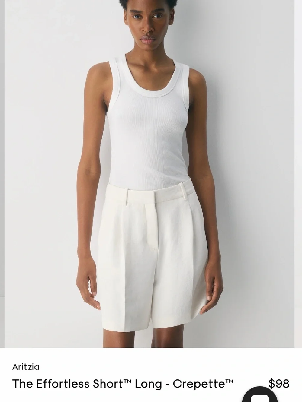 Aritzia Effortless Long Shorts in Light Birch - Picture 1 of 5